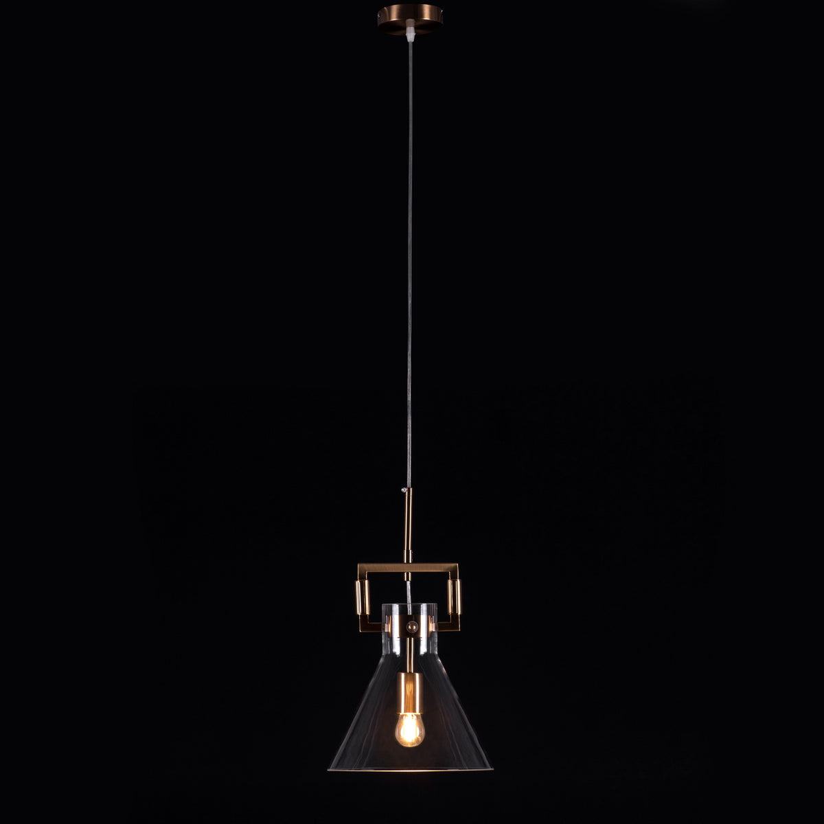 High Hopes (Triangular, Gold) Clear Glass Pendant Light