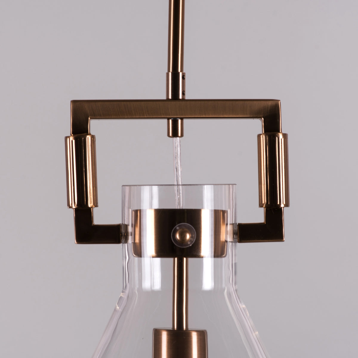 High Hopes (Triangular, Gold) Clear Glass Pendant Light