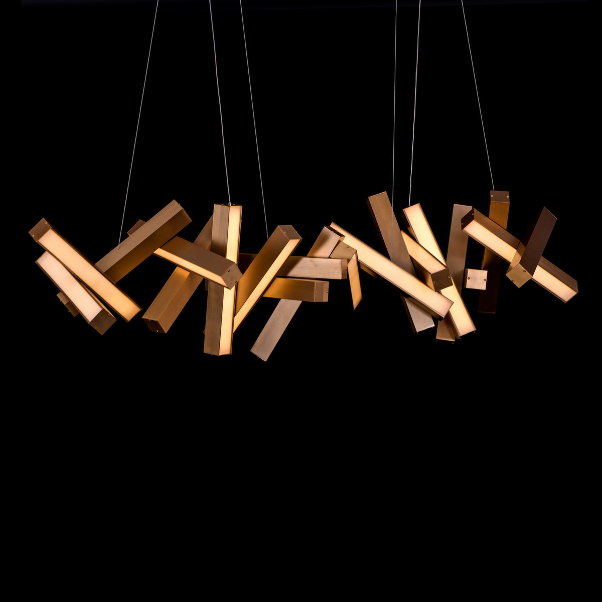 Glow Miles (Large, Gold, Dimmable LED with Remote Control) Chandelier
