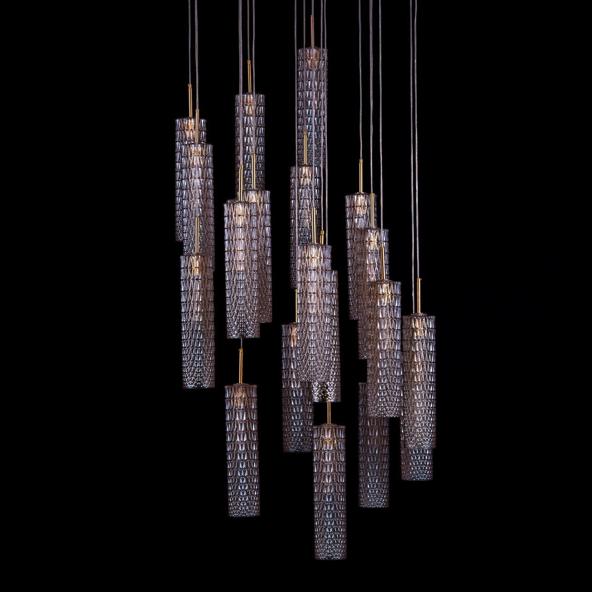 Let It Snow (Large, Gold) Champagne Glass Double Height Chandelier