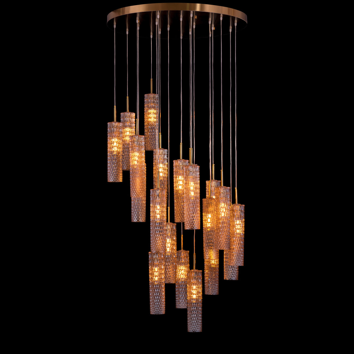 Let It Snow (Large, Gold) Champagne Glass Double Height Chandelier