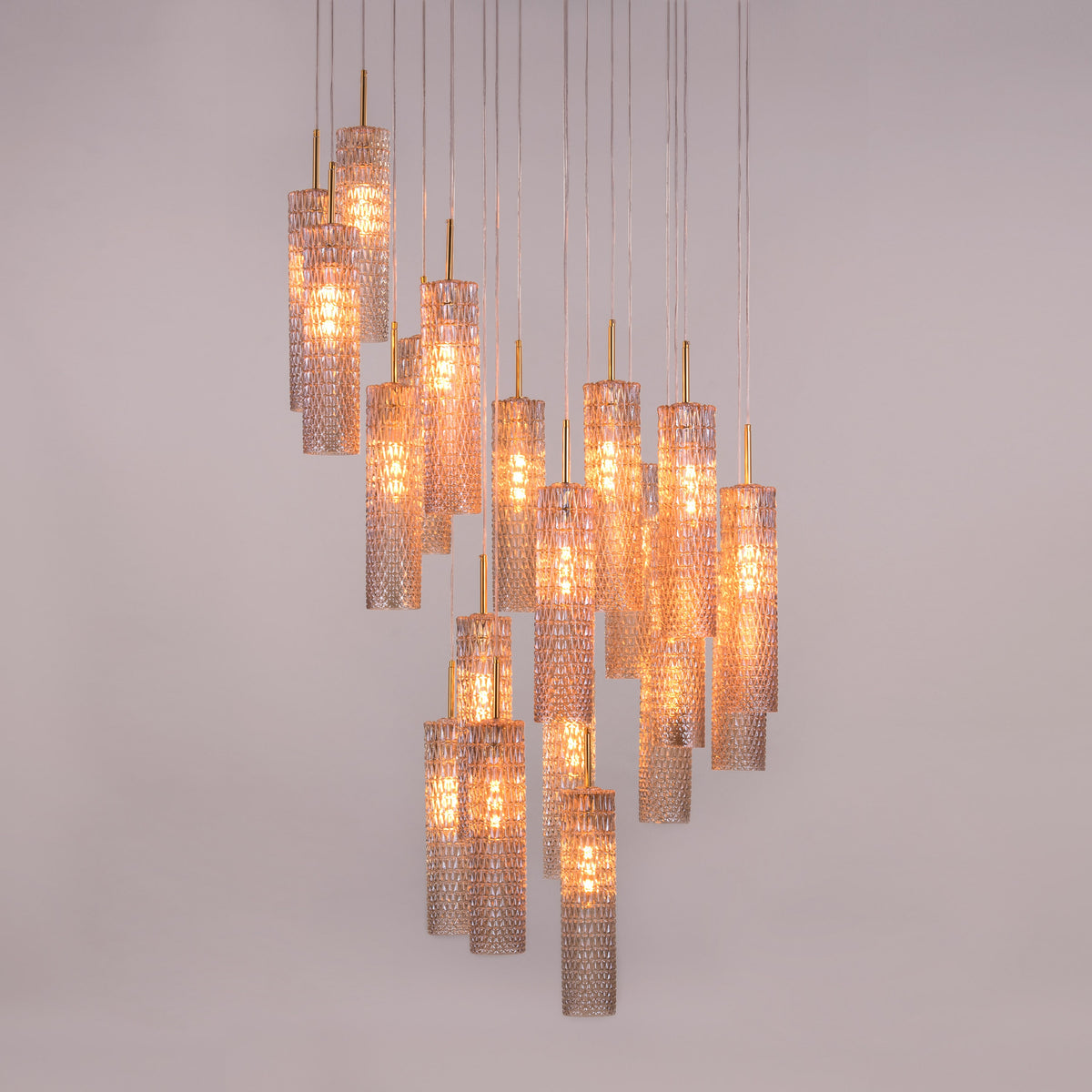 Let It Snow (Large, Gold) Champagne Glass Double Height Chandelier