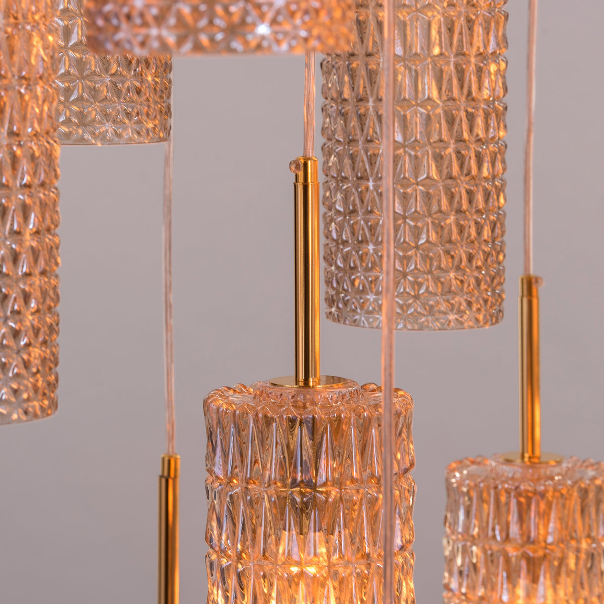 Let It Snow (Large, Gold) Champagne Glass Double Height Chandelier