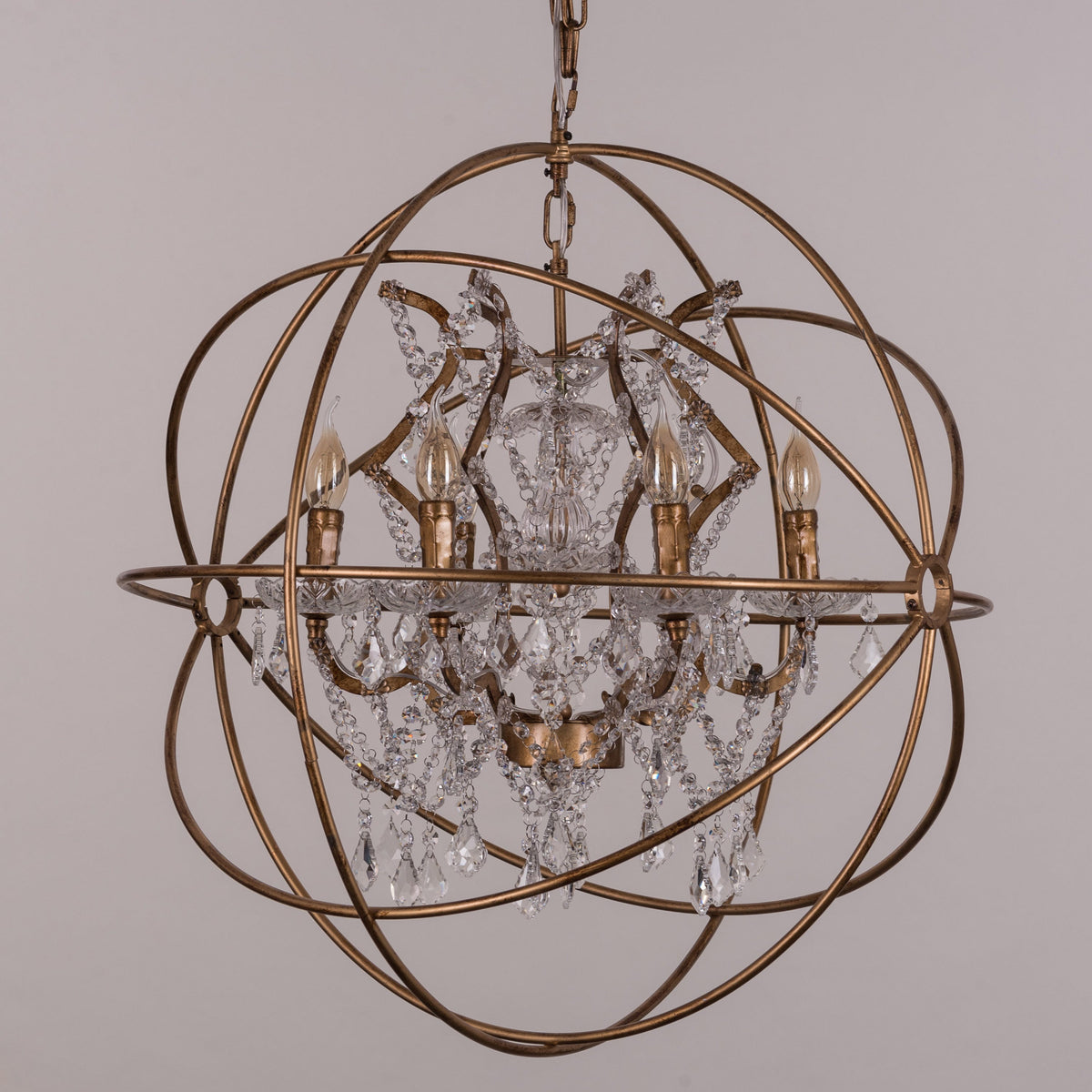 Moonlight Rendezvous (Large, Antique Gold) Crystal Chandelier