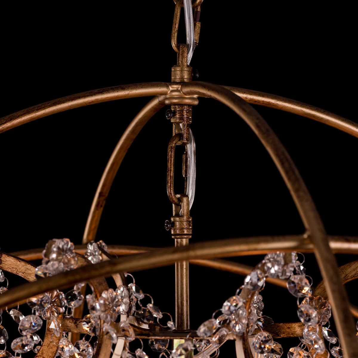 Moonlight Rendezvous (Large, Antique Gold) Crystal Chandelier