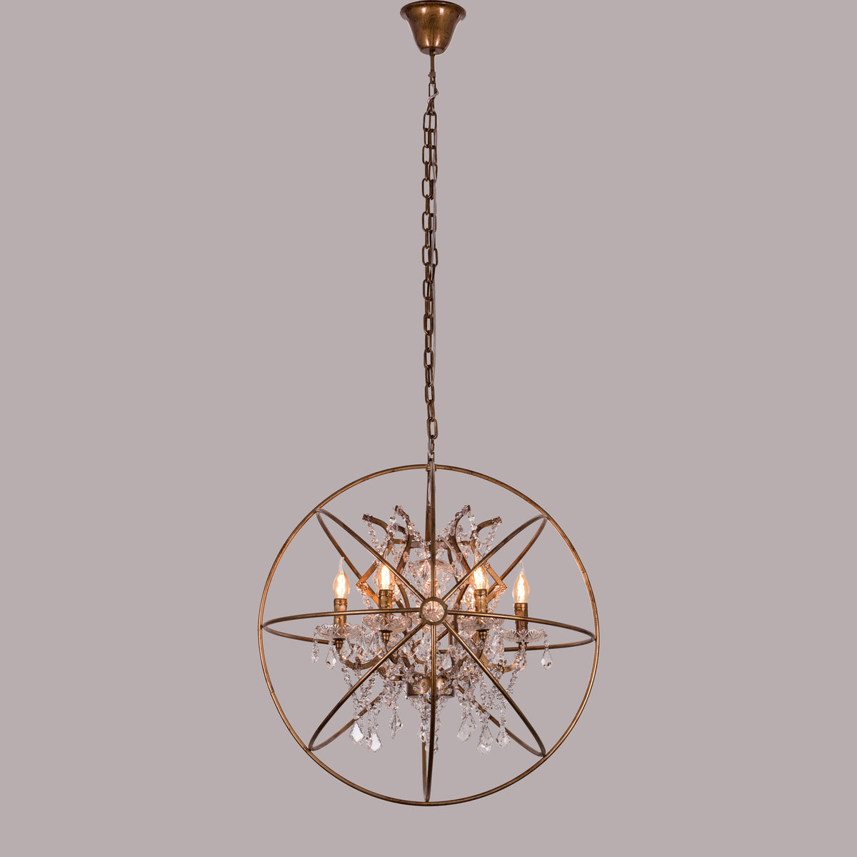 Moonlight Rendezvous (Large, Antique Gold) Crystal Chandelier