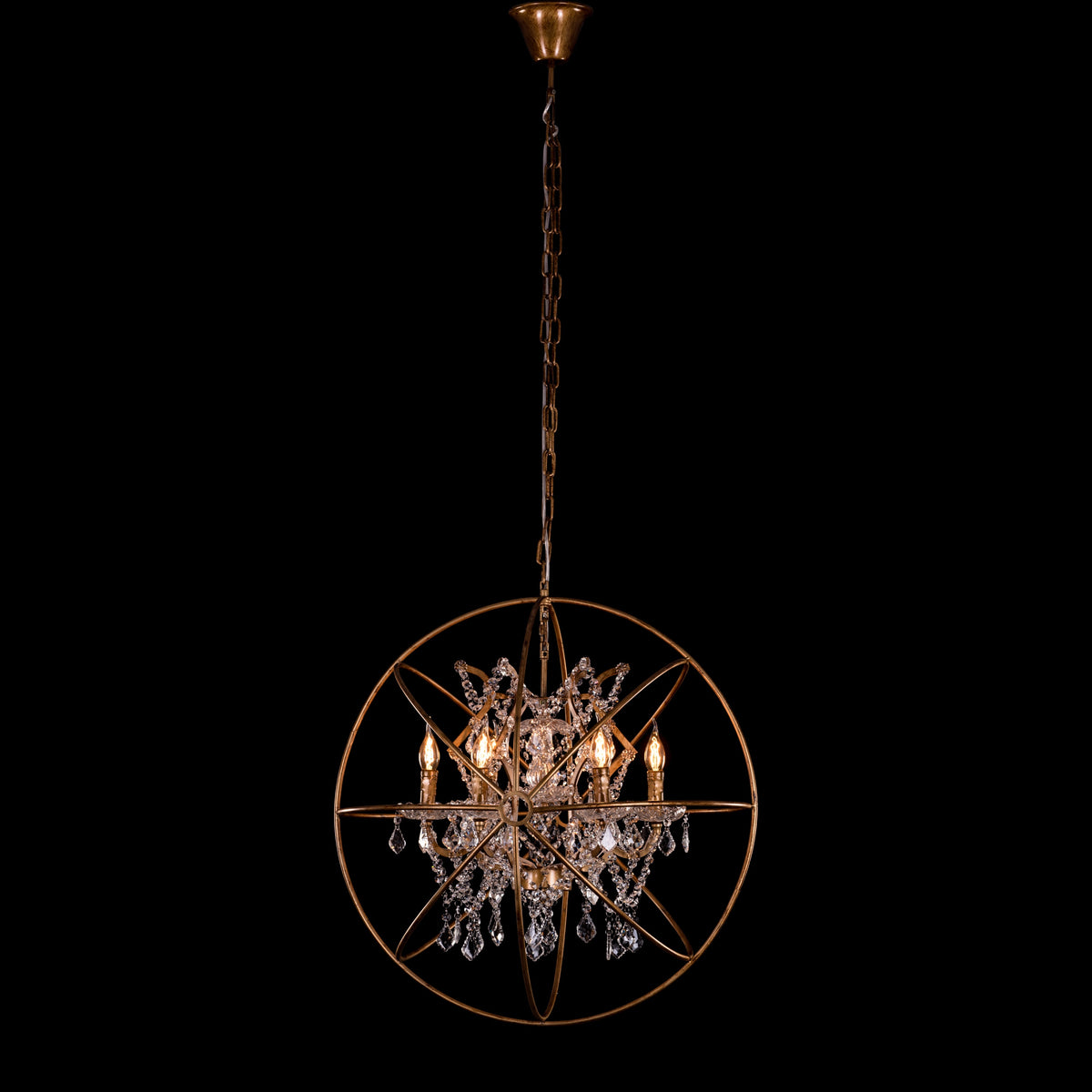 Moonlight Rendezvous (Large, Antique Gold) Crystal Chandelier