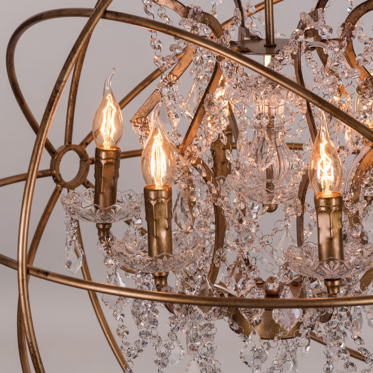 Moonlight Rendezvous (Large, Antique Gold) Crystal Chandelier