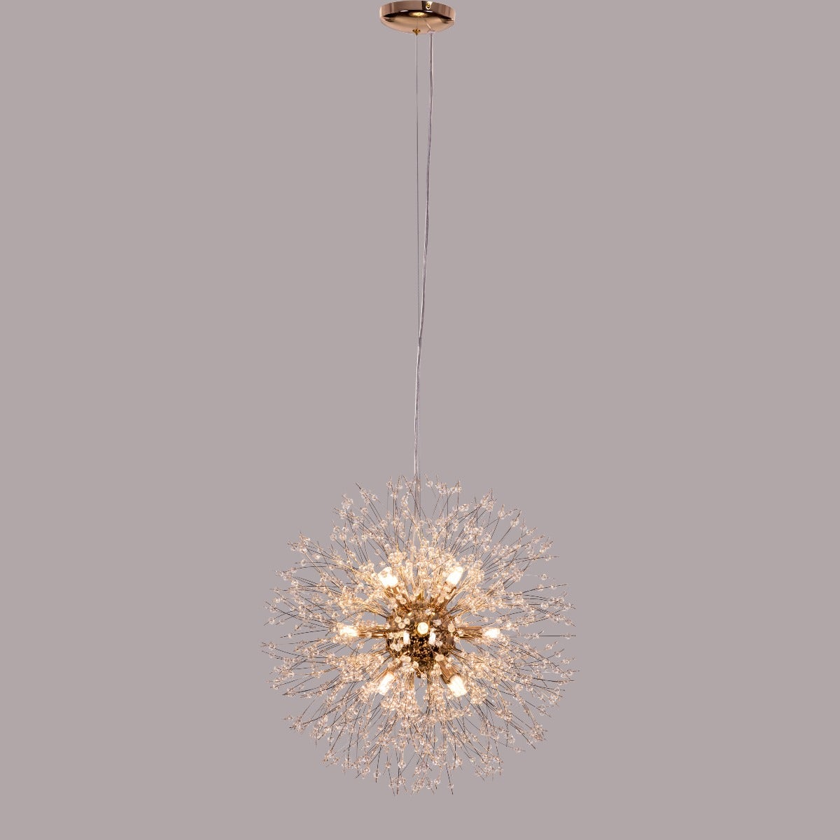 Touch The Clouds (Small, Gold) Round Crystal Chandelier