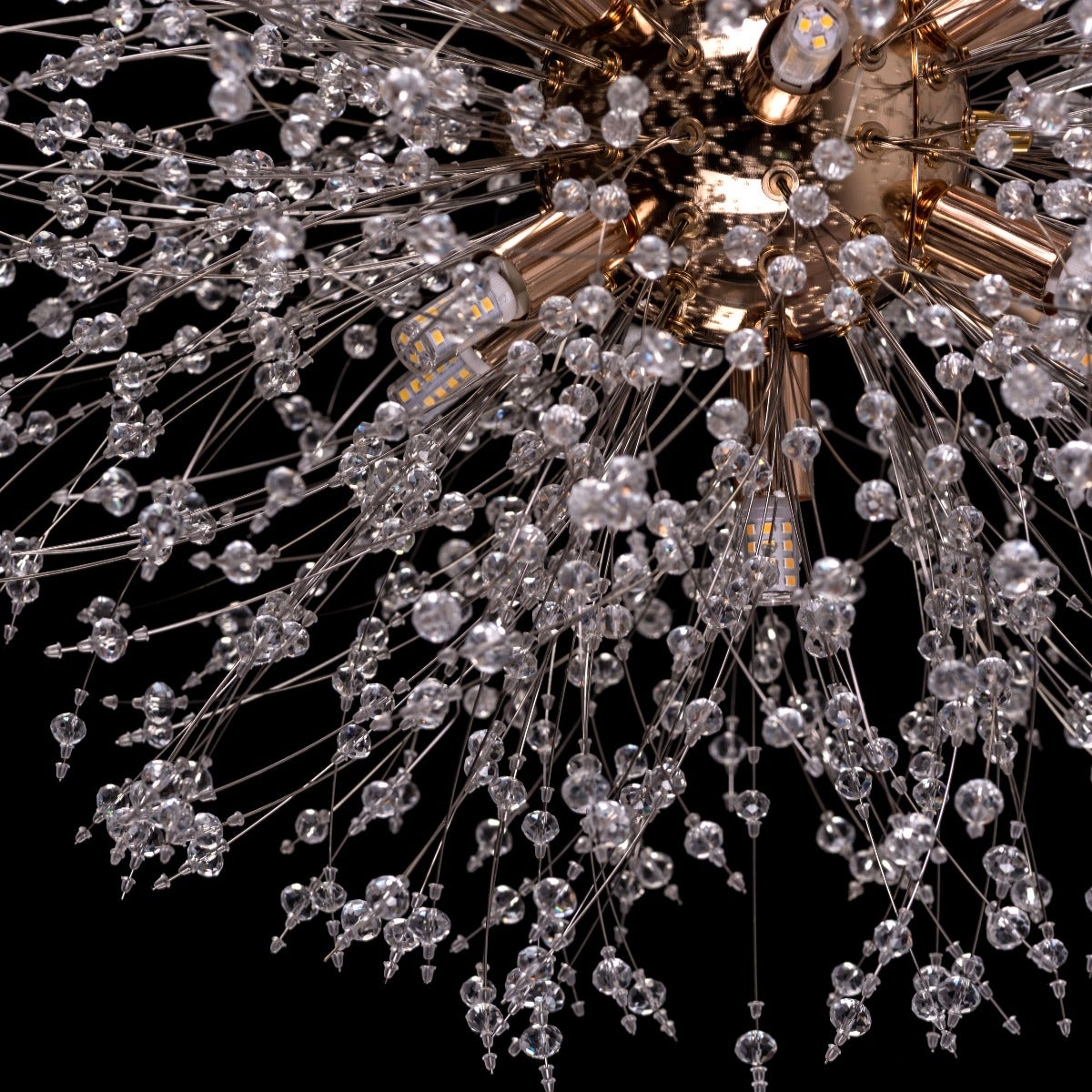 Touch The Clouds (Small, Gold) Round Crystal Chandelier