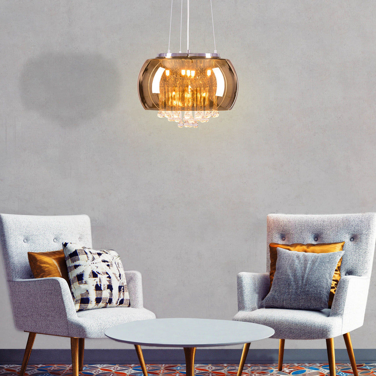Enchanted (40 cm, Gold, Mirror Finish) Crystal Chandelier