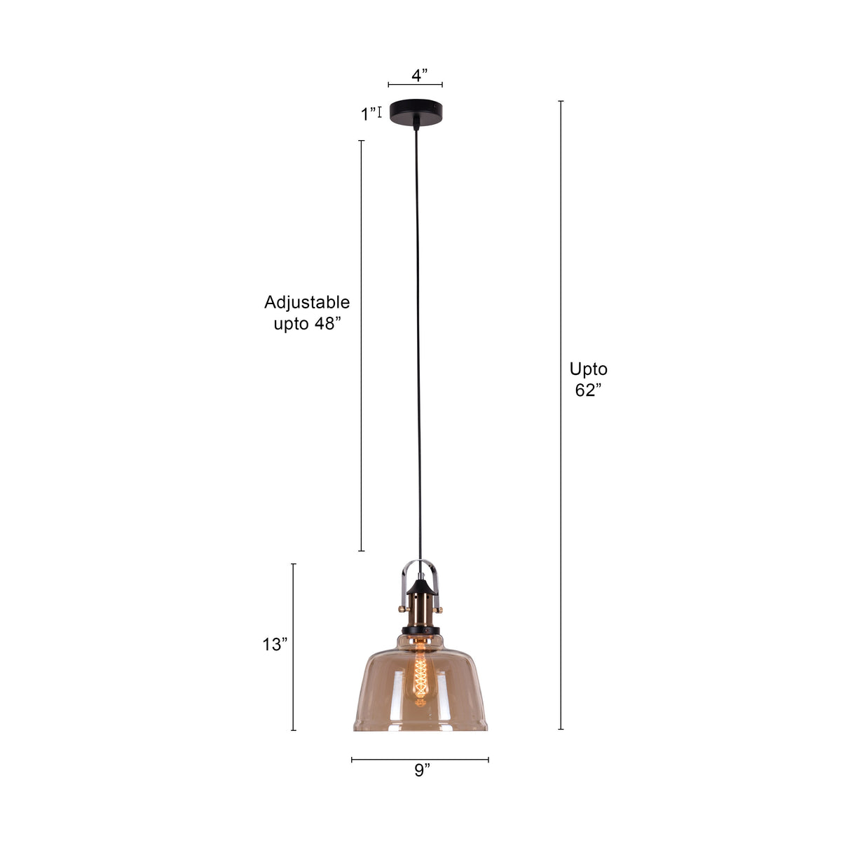 Glassy Eyed (Amber) Glass Pendant Light