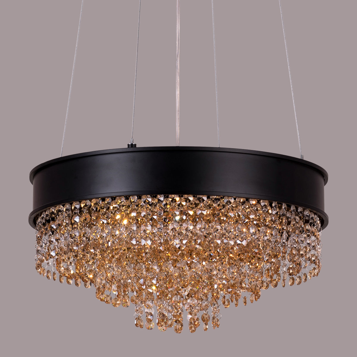 Black Tie (Small, Gold) Crystal Chandelier