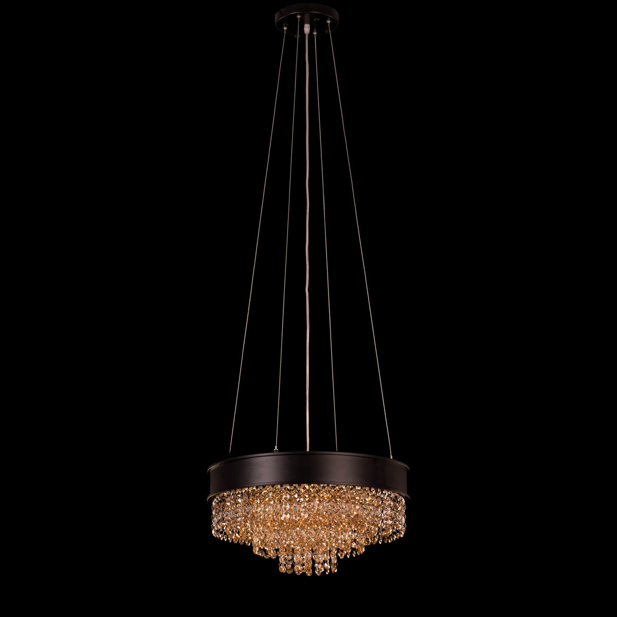 Black Tie (Small, Gold) Crystal Chandelier