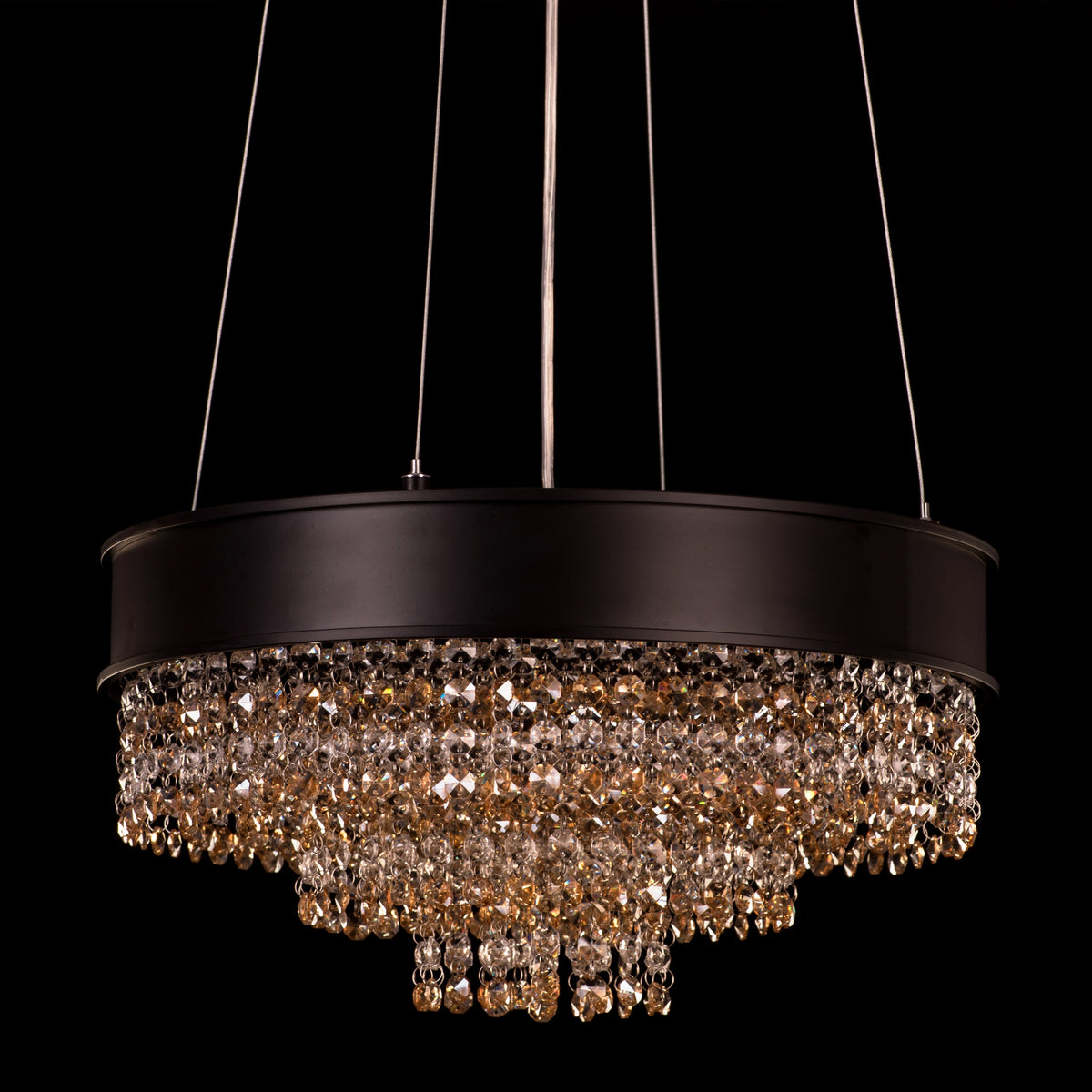 Black Tie (Small, Gold) Crystal Chandelier