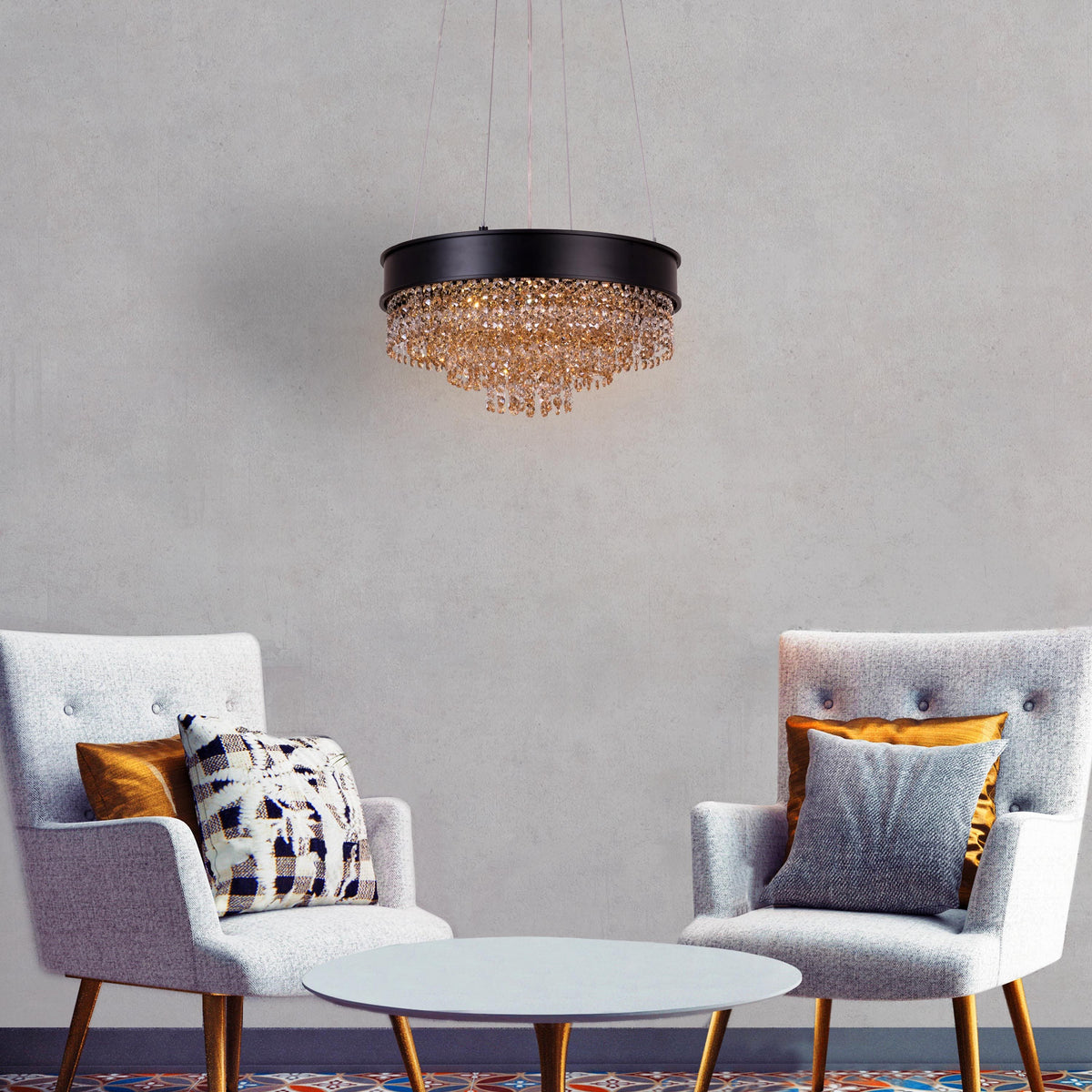 Black Tie (Small, Gold) Crystal Chandelier