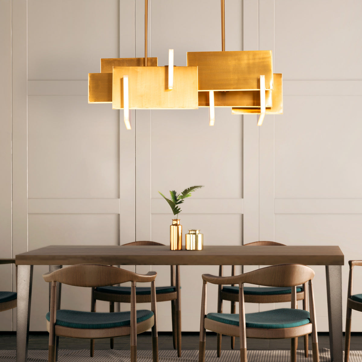 Fires Of Heaven (Medium, Grunge Gold, 3 Color Dimmable LED with Remote Control) Chandelier