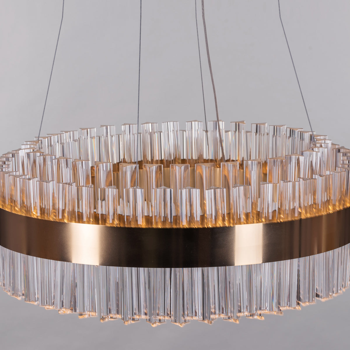 Lighting Up Lisbon (Small, Gold, Dimmable LED With Remote Control) Crystal Chandelier