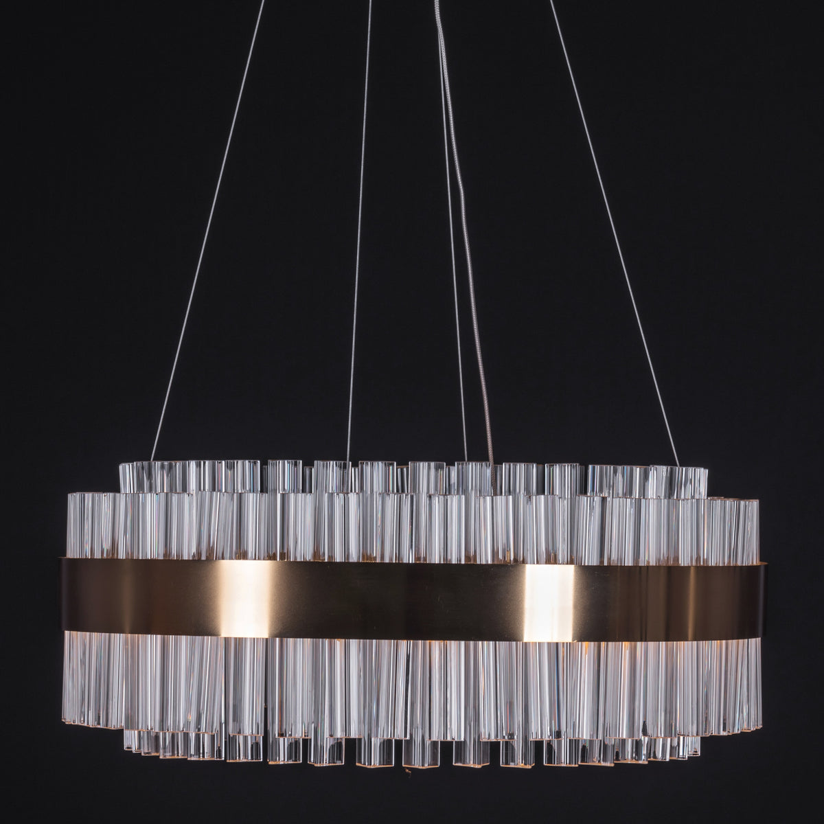 Lighting Up Lisbon (Small, Gold, Dimmable LED With Remote Control) Crystal Chandelier