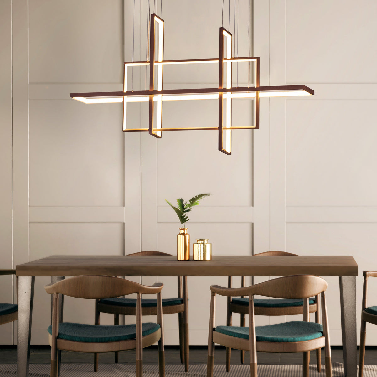 Memory Lane (Large, Brown, Dimmable LED with Remote Control) Chandelier