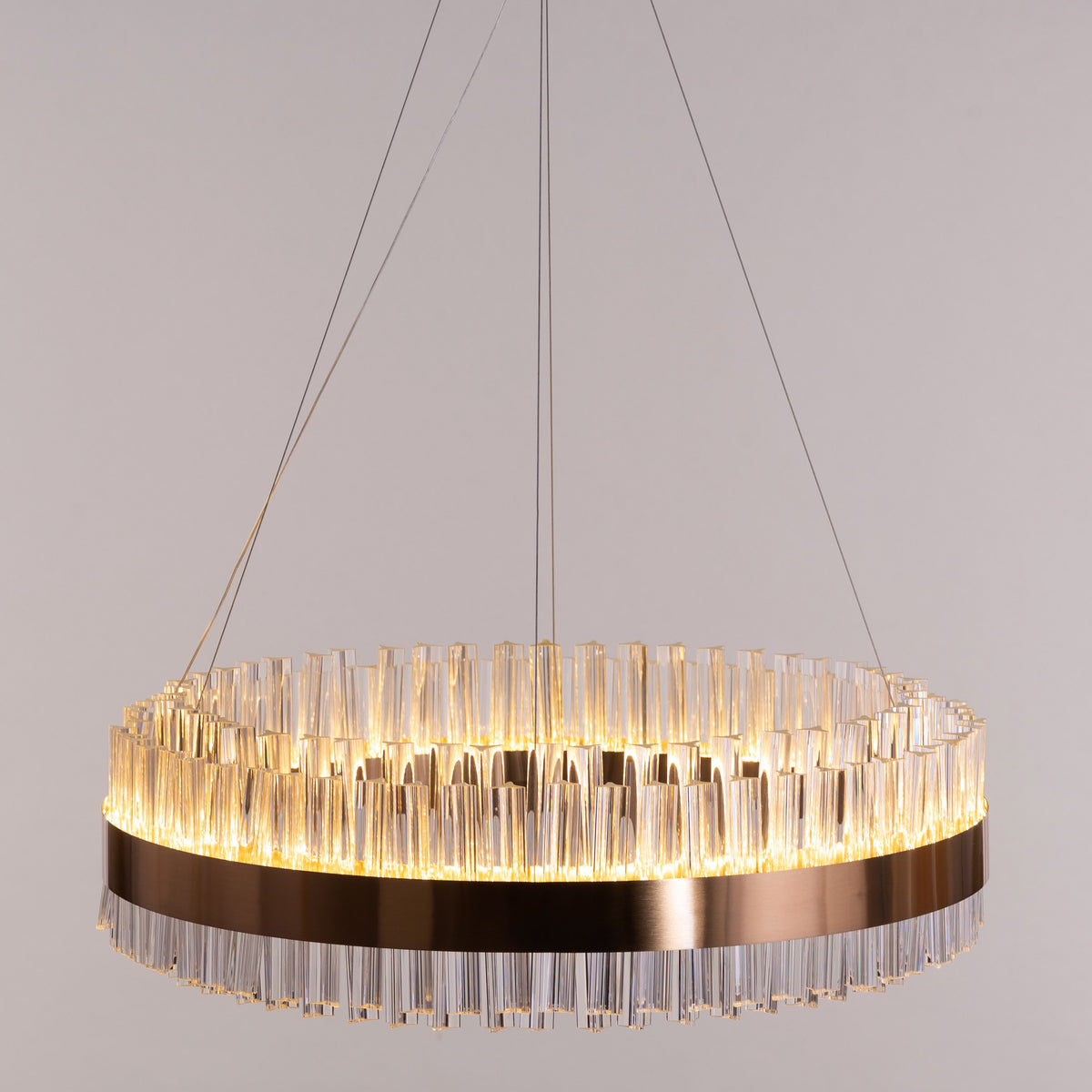 Lighting Up Lisbon (Medium, Gold, Built-In LED) Crystal Chandelier