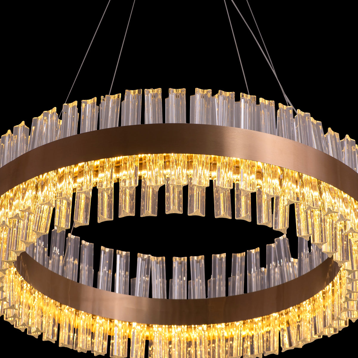 Lighting Up Lisbon (Medium, Gold, Built-In LED) Crystal Chandelier