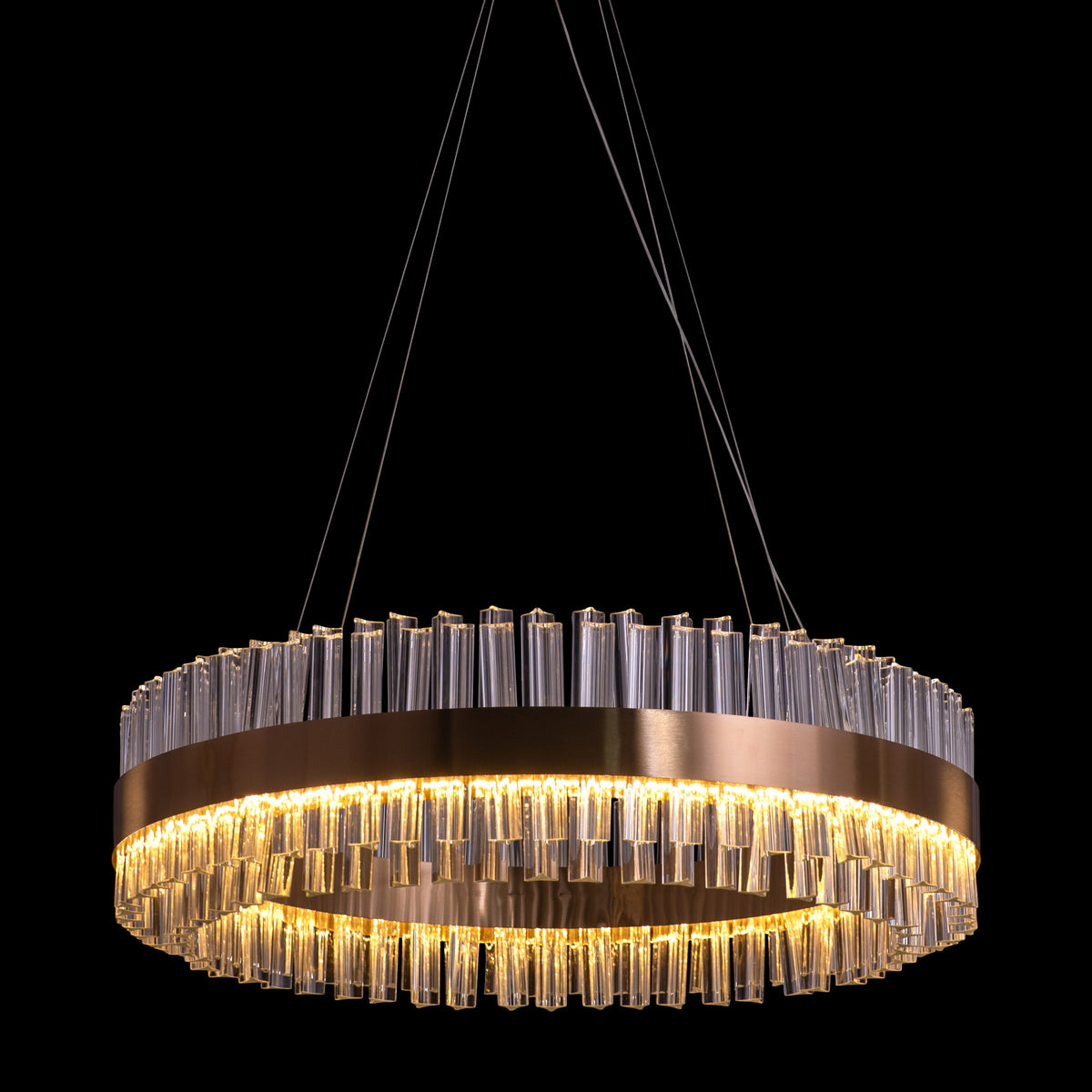 Lighting Up Lisbon (Medium, Gold, Built-In LED) Crystal Chandelier
