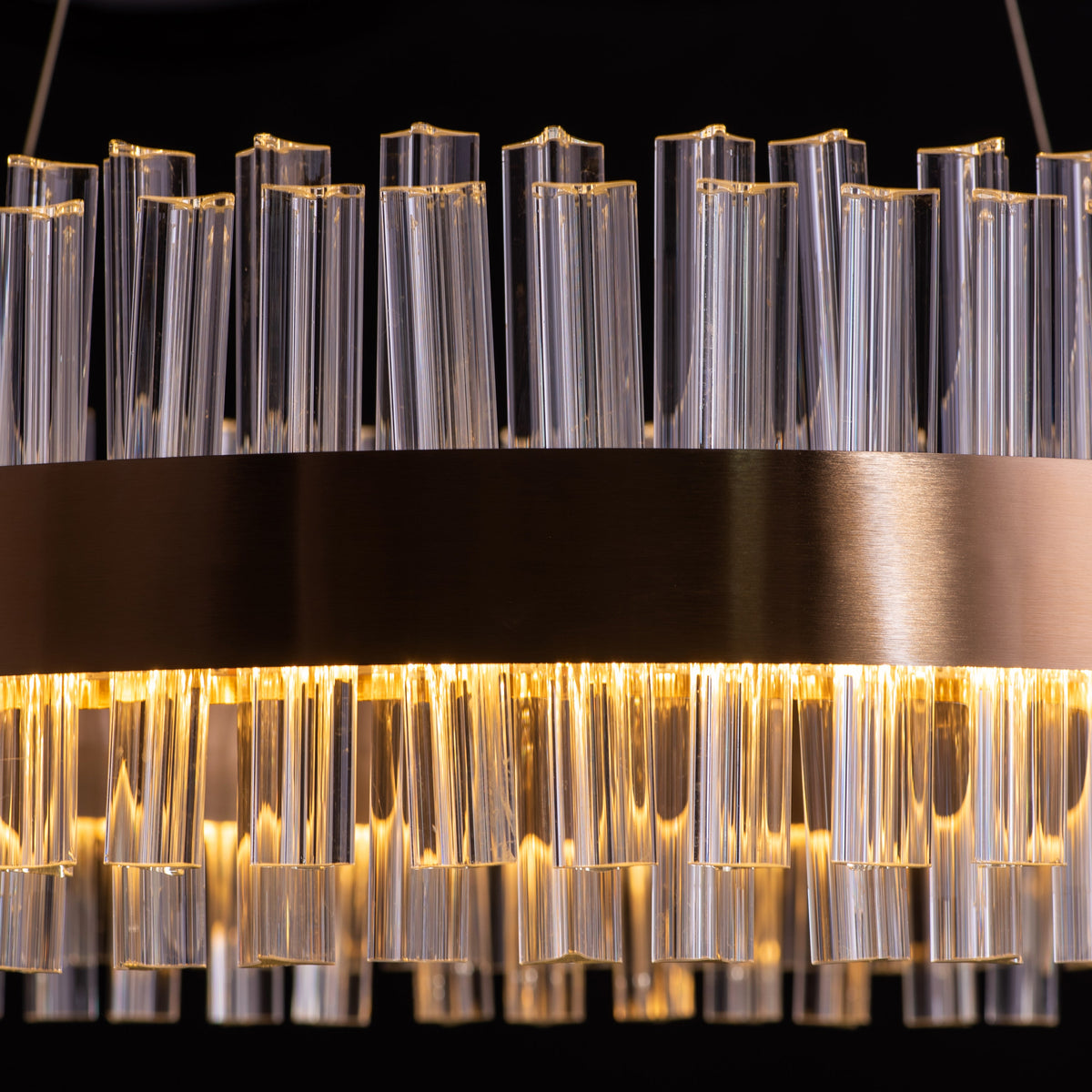 Lighting Up Lisbon (Medium, Gold, Built-In LED) Crystal Chandelier