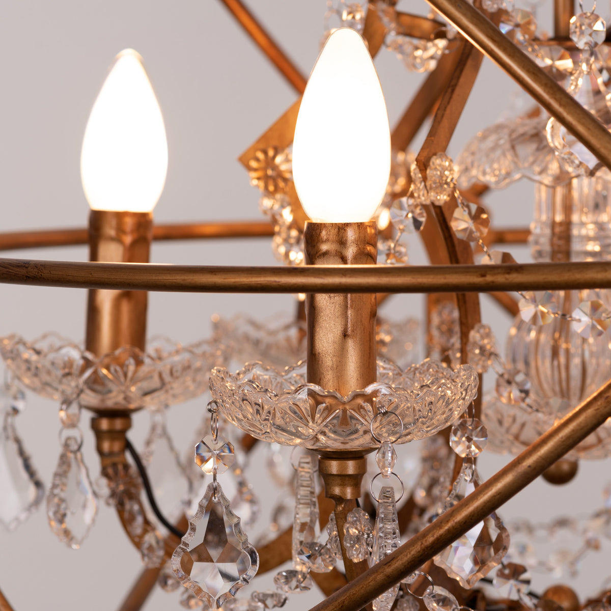 Moonlight Rendezvous (Small, Antique Gold) Crystal Chandelier
