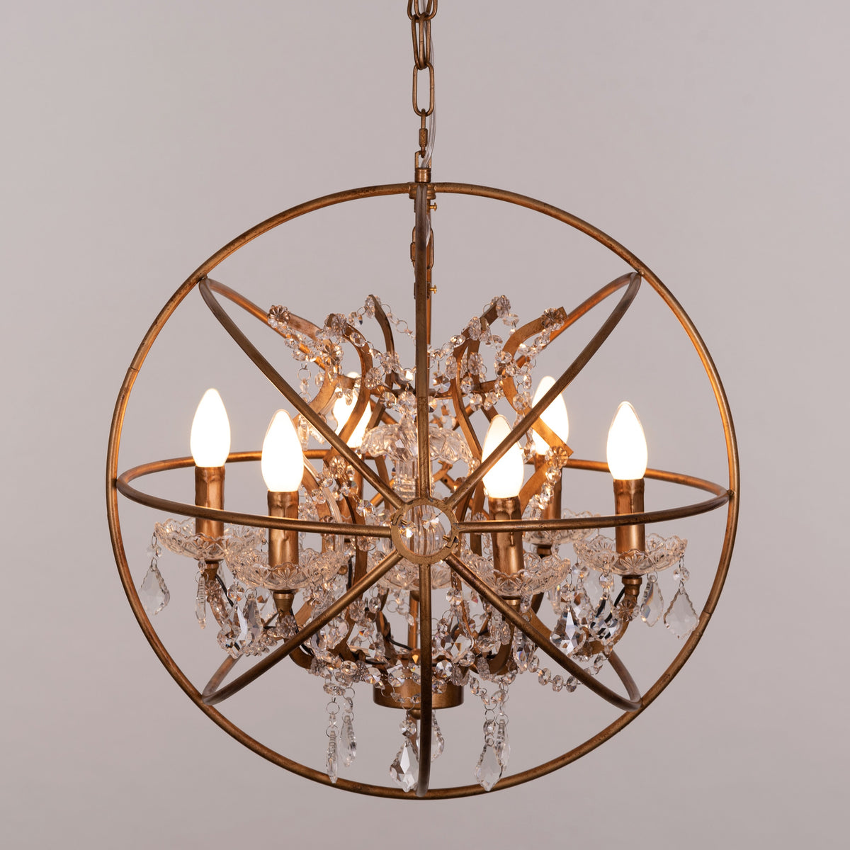 Moonlight Rendezvous (Small, Antique Gold) Crystal Chandelier