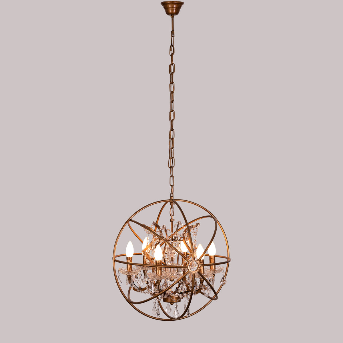 Moonlight Rendezvous (Small, Antique Gold) Crystal Chandelier