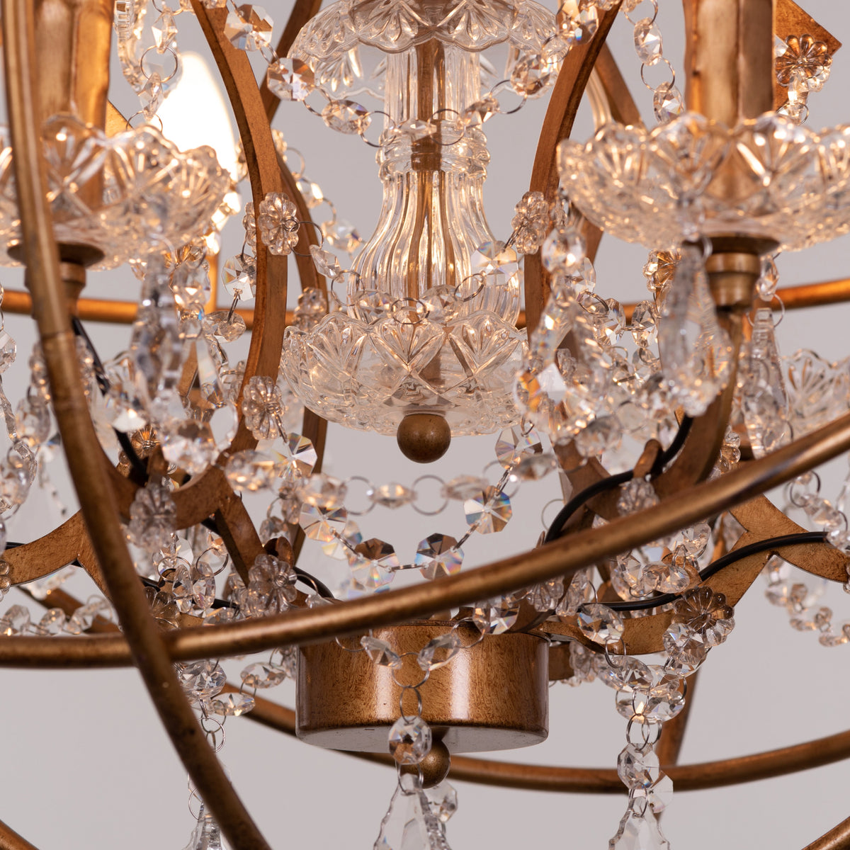 Moonlight Rendezvous (Small, Antique Gold) Crystal Chandelier