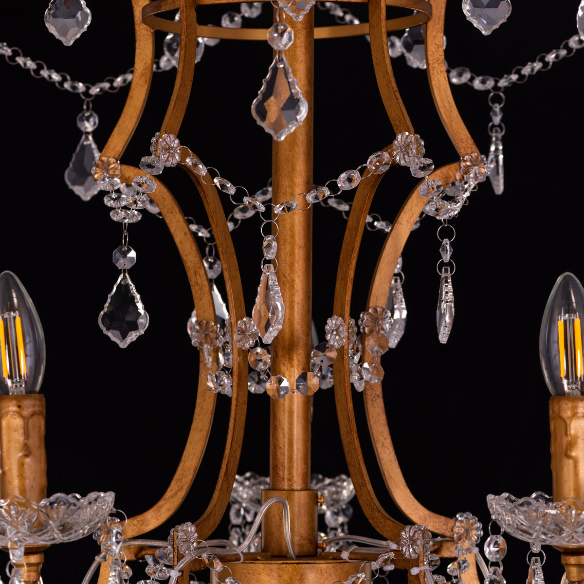 Victorian Masterpiece (Large, Antique Gold) Crystal Double Height Chandelier