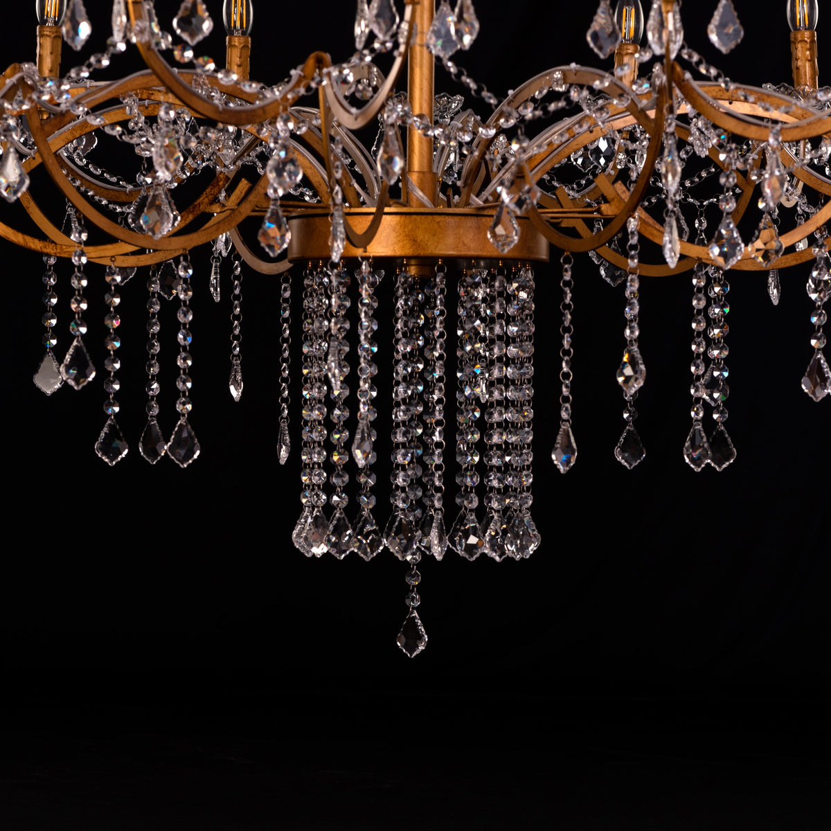Victorian Masterpiece (Large, Antique Gold) Crystal Double Height Chandelier