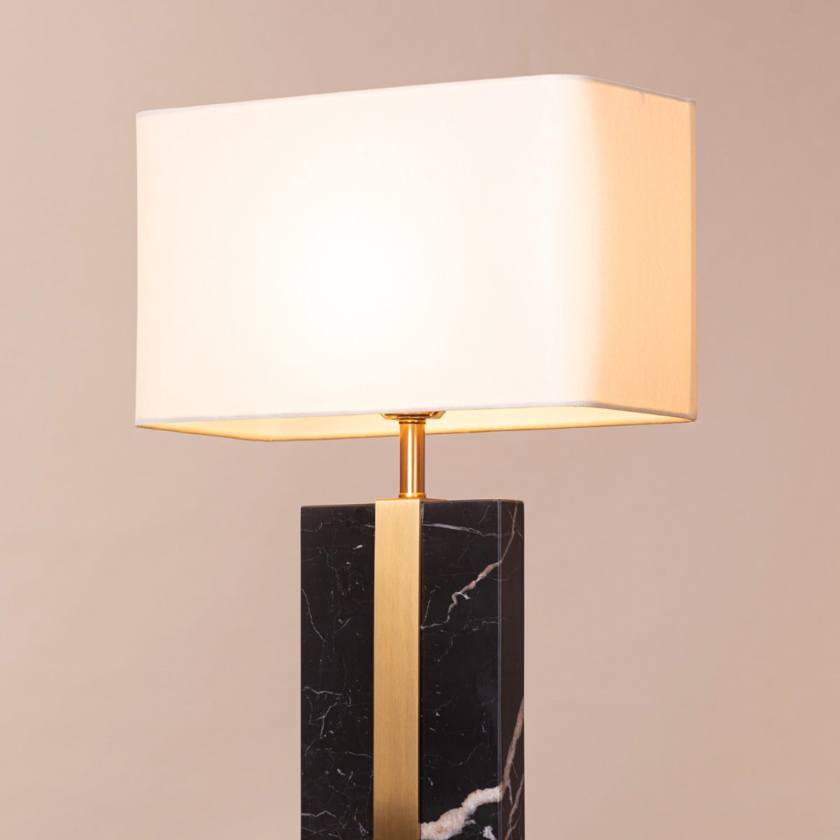 Wings Break Free (Black, Gold) Marble Table Lamp