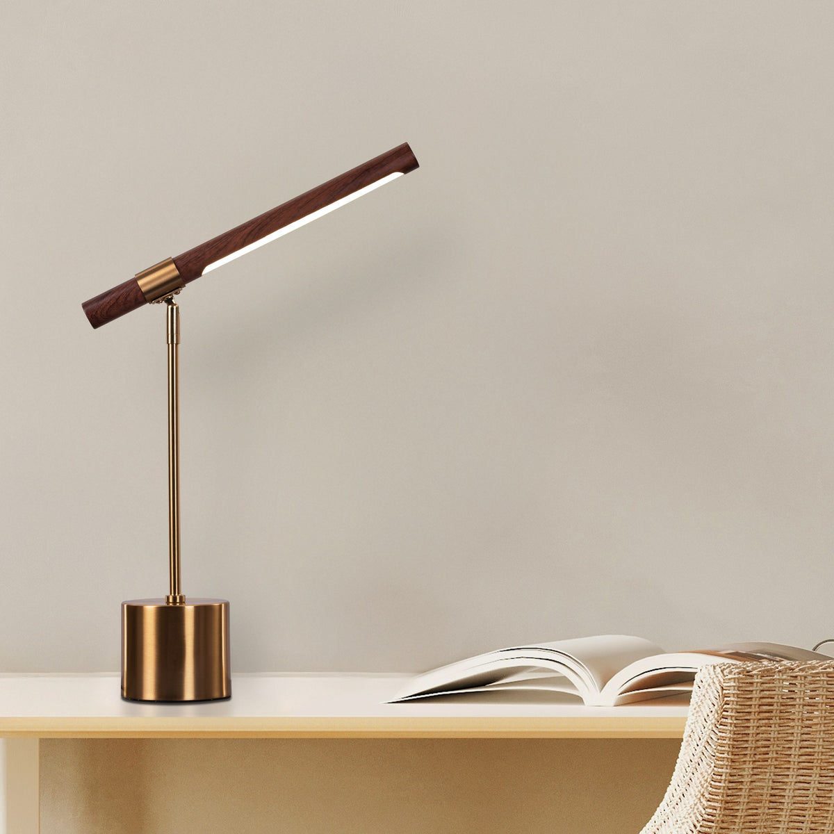 The Better Half (Gold, Built-In LED) Study Table Lamp