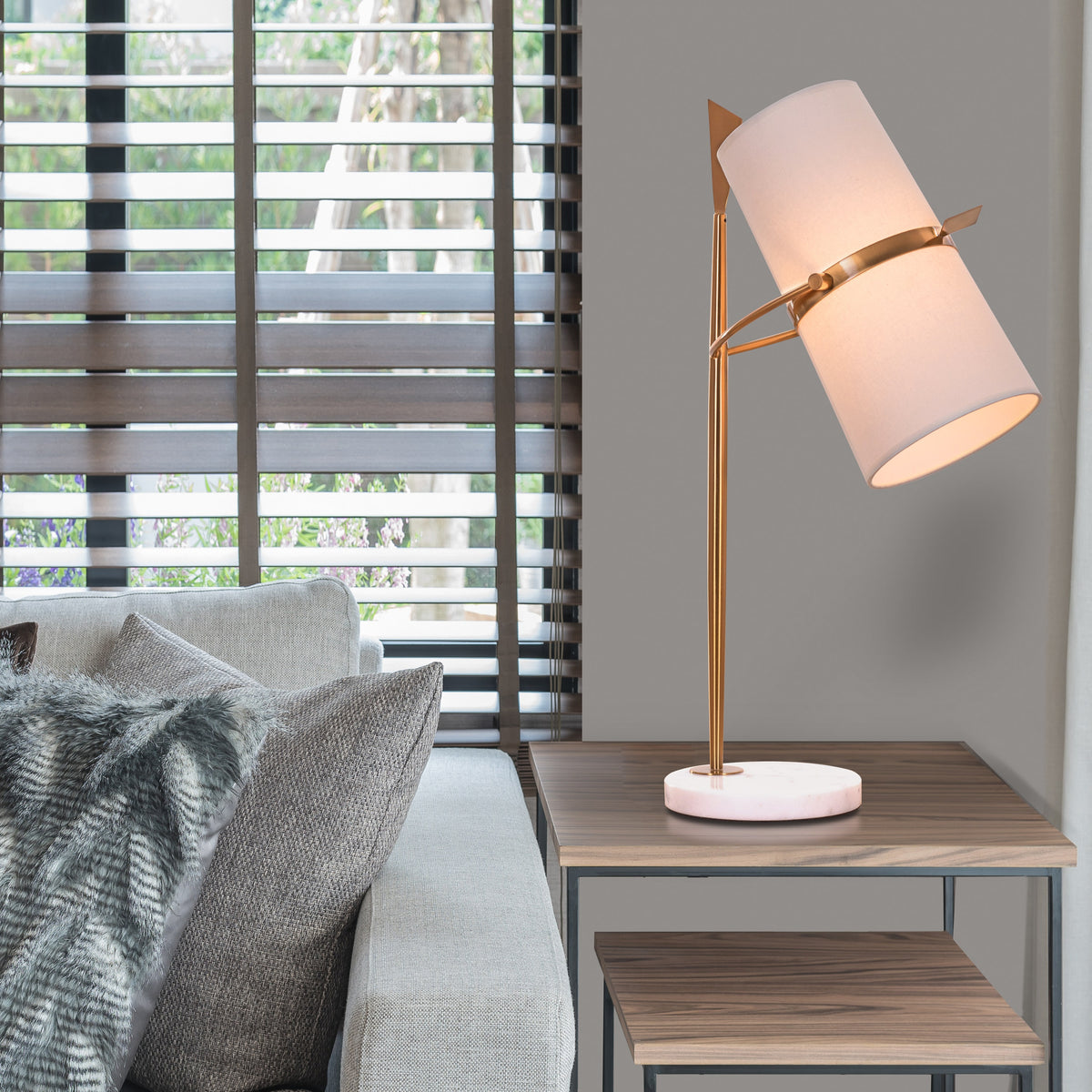 Farewell (Gold, White) Marble Table Lamp