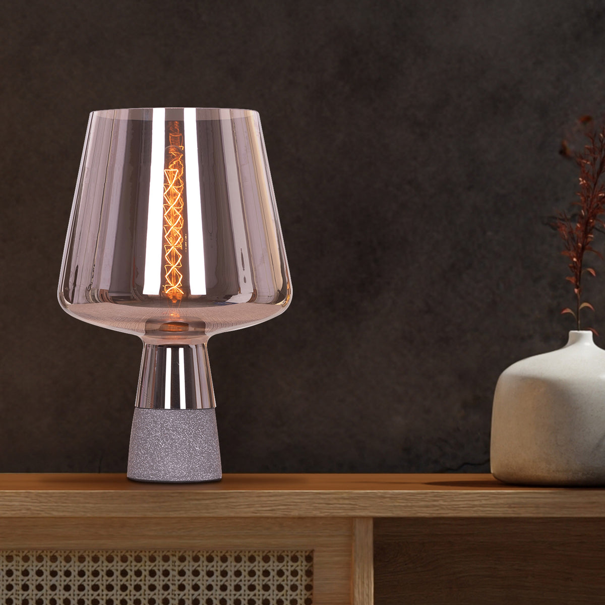 Tea For Two (Smokey Grey) Stone Table Lamp