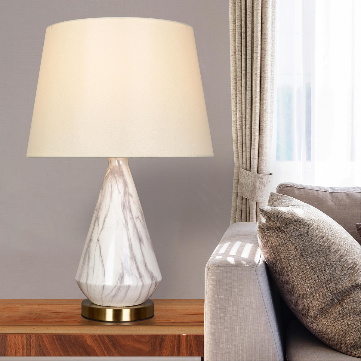 RSVP (White) Marble Table Lamp
