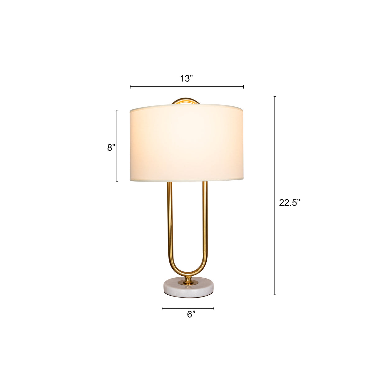 Hold Me Close (Gold, White) Marble Table Lamp