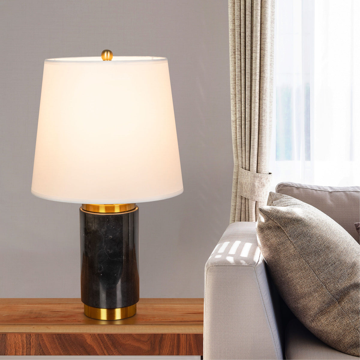 Lasting Love (Black, Gold) Marble Table Lamp