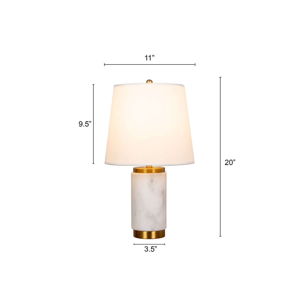 Lasting Love (White, Gold) Marble Table Lamp