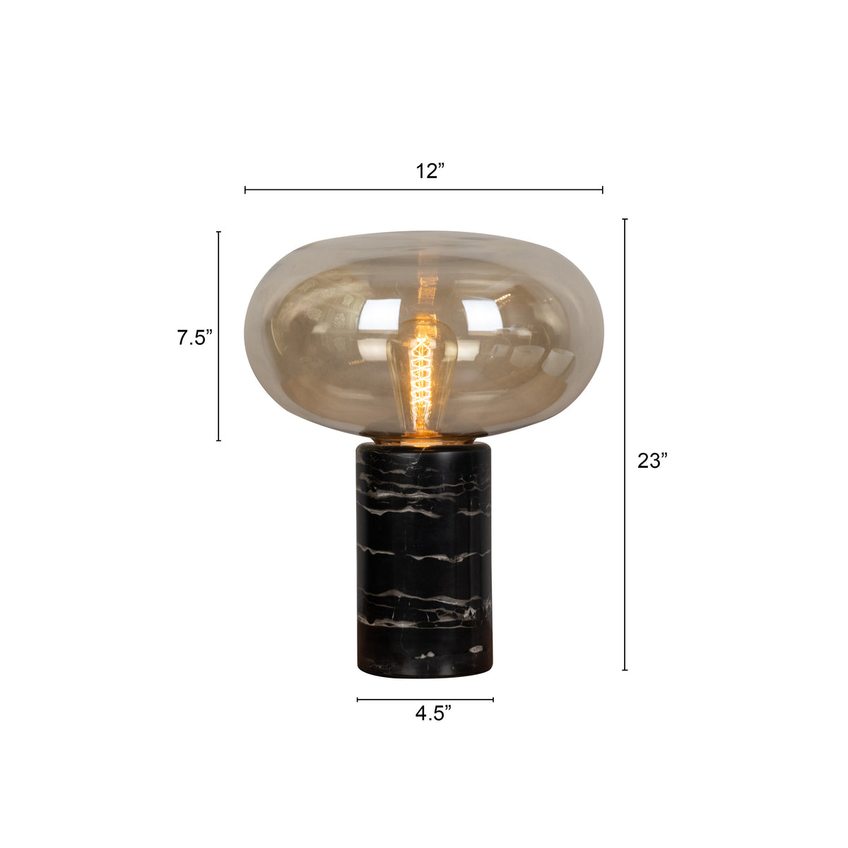 Gold Dust (Amber, Black) Marble Table Lamp