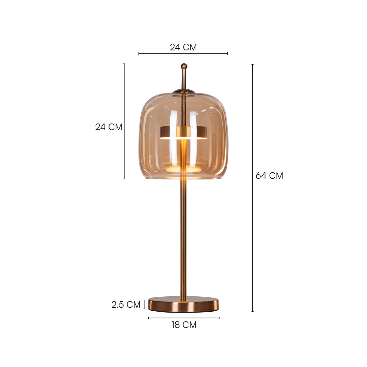 Sweet Escape (Amber, Built-In LED) Glass Table Lamp