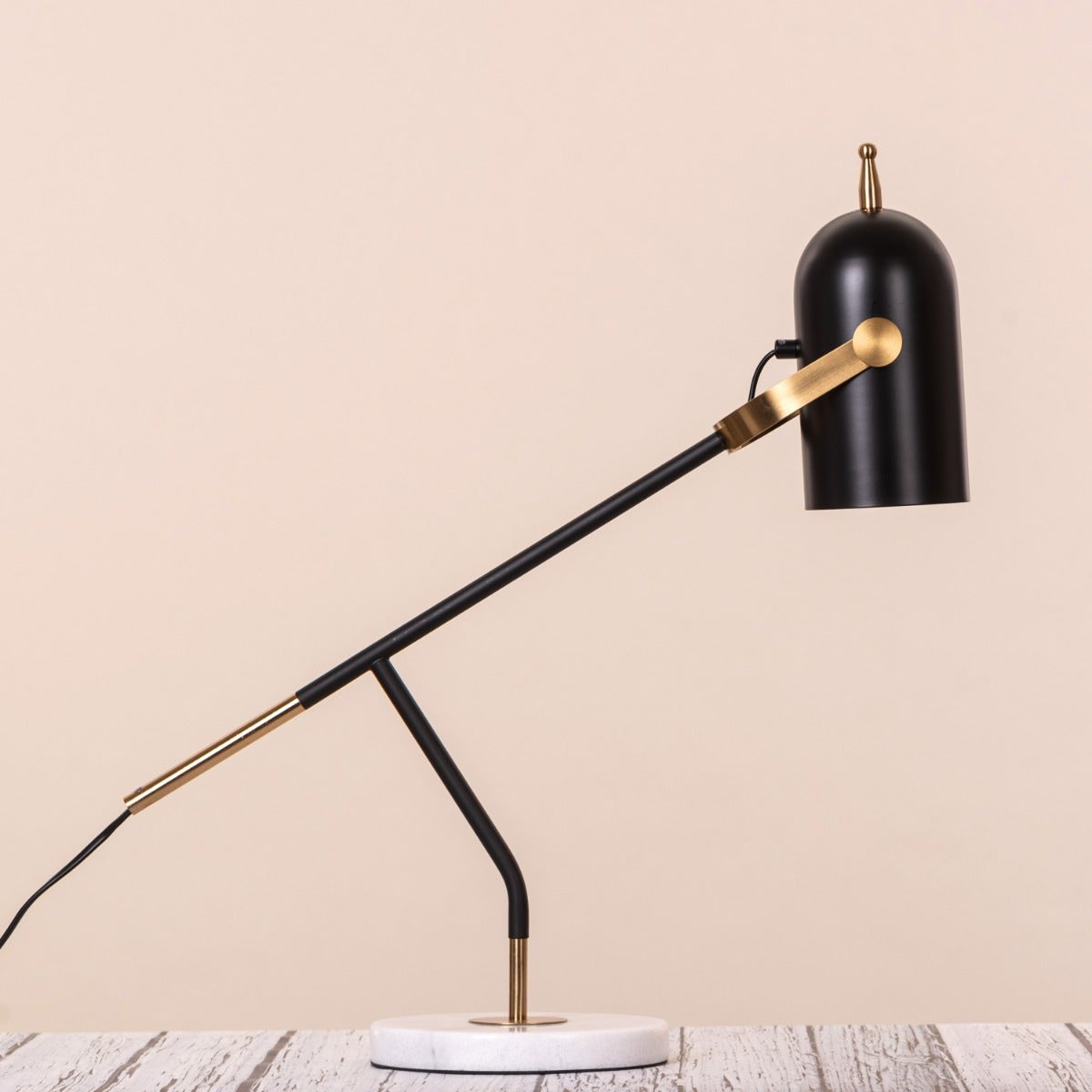 Stay Over (Black, Gold) Marble Study Table Lamp