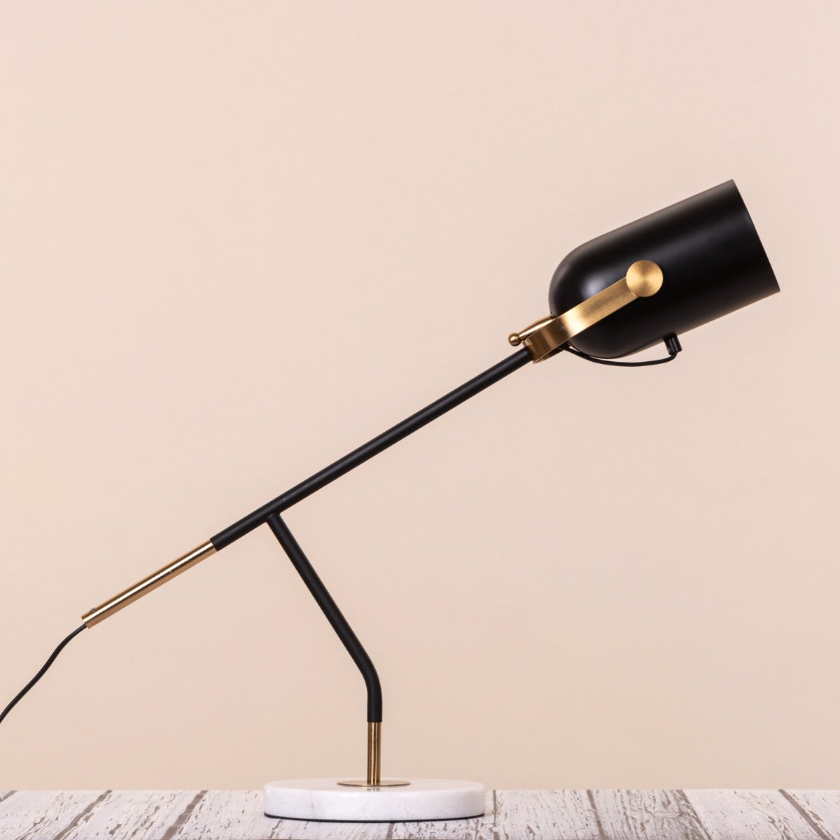 Stay Over (Black, Gold) Marble Study Table Lamp