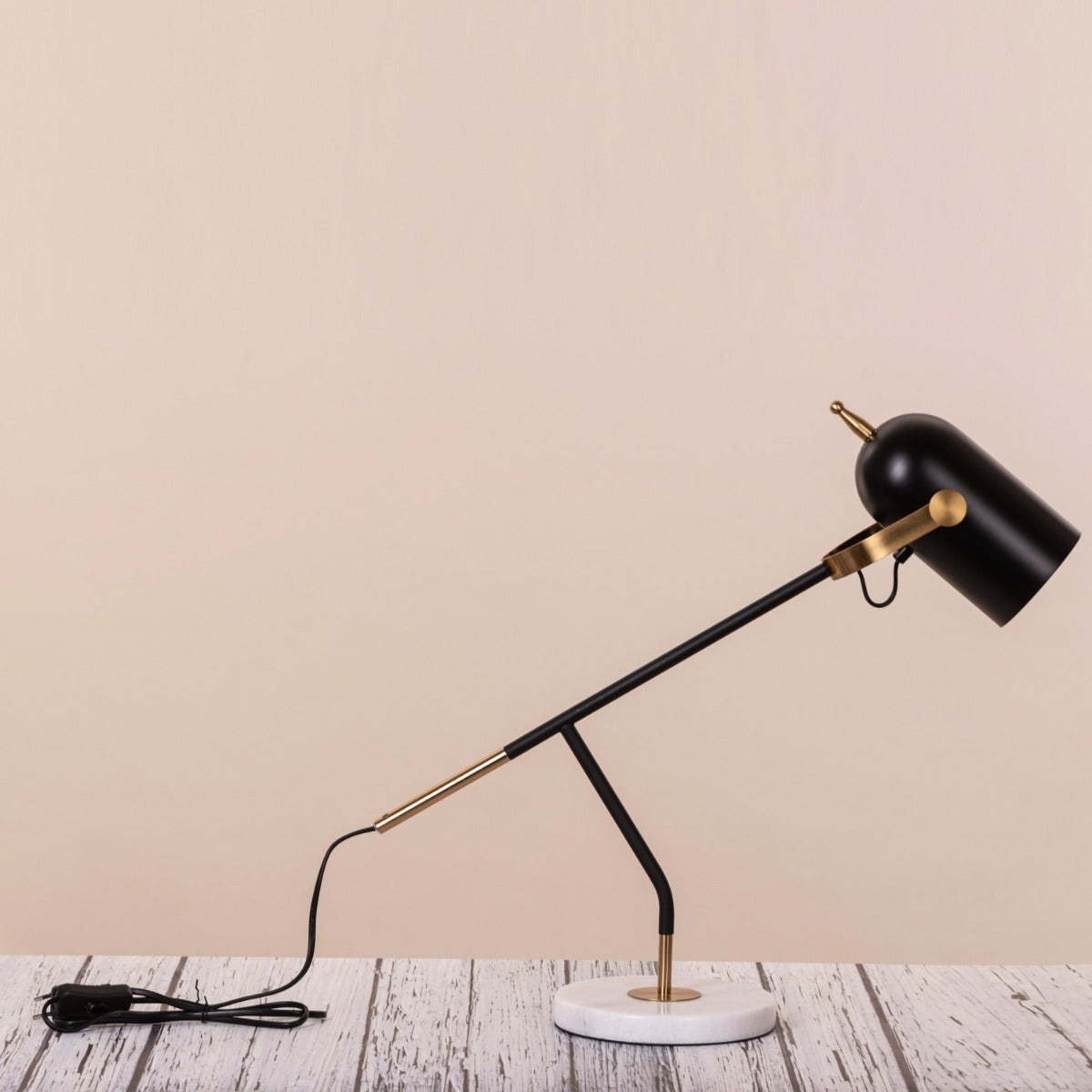 Stay Over (Black, Gold) Marble Study Table Lamp