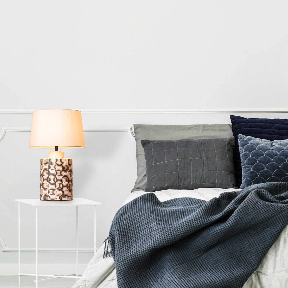 Twisted Treat (Grey, Yellow) Ceramic Table Lamp