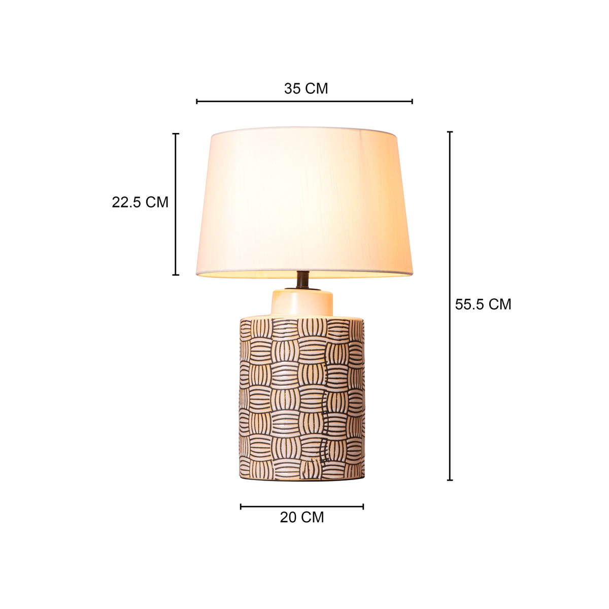 Twisted Treat (Grey, Yellow) Ceramic Table Lamp