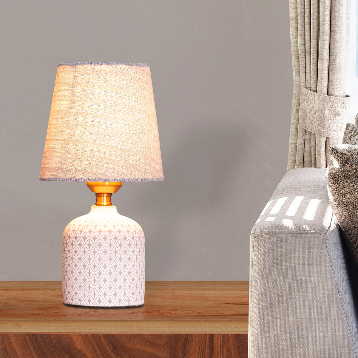 Floored (White, Grey) Table Lamp